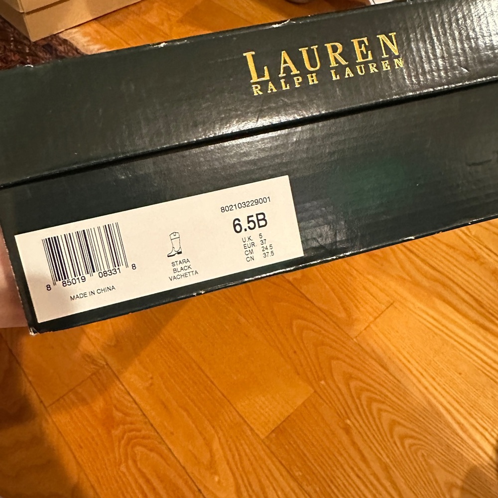 (never worn in box) Ralph Lauren black leather boot - US 6.5 - Picture 4 of 5